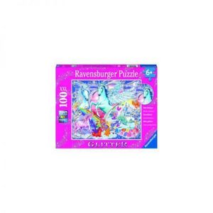 PUZZLE UNICORNI CU SCLIPICI, 100 PIESE imagine
