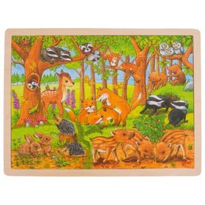 Puzzle din lemn Pui de animale salbatice imagine