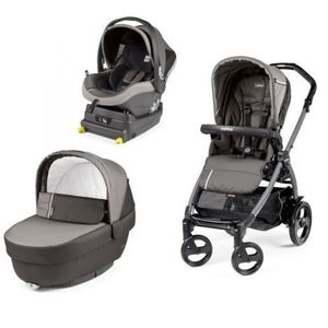 Carucior 3 in 1, Peg Perego, Book Plus 51 Titania, baza i-Size inclusa, Class Grey imagine