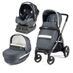 Carucior 3 In 1, Peg Perego, Book Plus S, Titania, baza i-Size inclusa, Luxe Mirage imagine