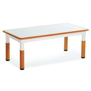 Masa dreptunghiulara portocalie, din plastic, reglabila, marimea 1-3 pentru gradinita imagine