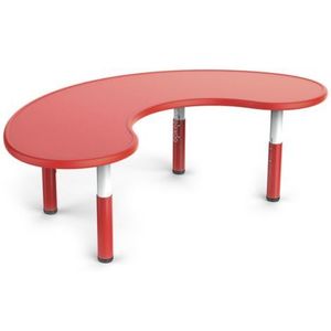Masa semirotunda rosie, din plastic, reglabila, marimea 0-3 pentru gradinita imagine