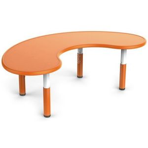 Masa semirotunda portocalie, din plastic, reglabila, marimea 0-3 pentru gradinita imagine