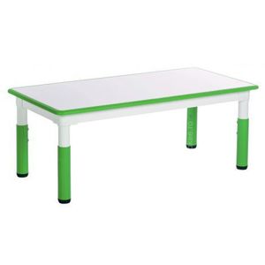 Masa dreptunghiulara alb-verde din plastic reglabila marimea 1-3 pentru gradinita imagine