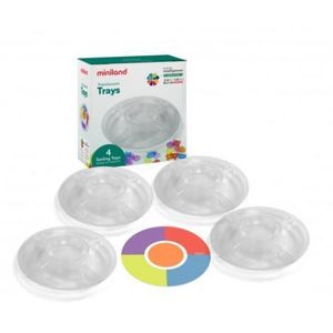 Set 4 tavite compartimentate translucide pentru sortare imagine
