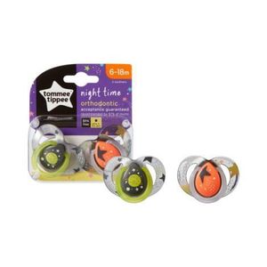 Set Suzete Ortodontice de Noapte, Tommee Tippee, 6-18 Luni, 2 buc, Planeta Verde imagine