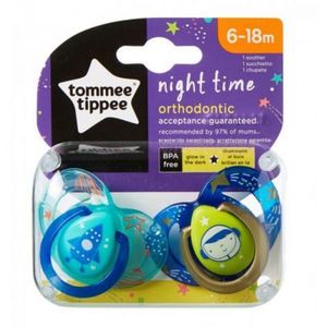 Set Suzete Ortodontice de Noapte, Tommee Tippee, 6-18 Luni, 2 buc, Astronaut Baietel imagine