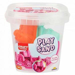 Nisip kinetic Fun Sand 350 gr Roz si 3 unelte de modelat imagine