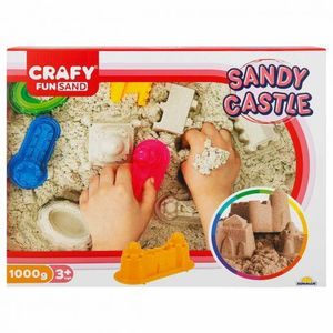 Nisip kinetic Fun Sand 1000 gr cu tavita si sabloane Castel imagine