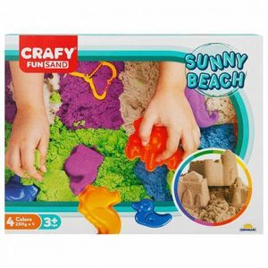 Nisip kinetic Fun Sand 1000 gr cu tavita si sabloane La Plaja imagine