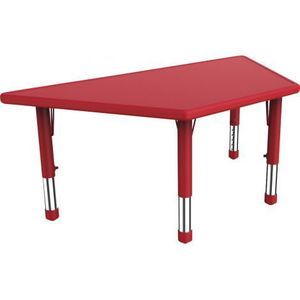 Masa trapezoidala reglabila din plastic pentru gradinita, 40-60 cm, rosu imagine