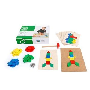 Joc Educativ de constructii cu ciocan si cuie Forme Geometrice imagine