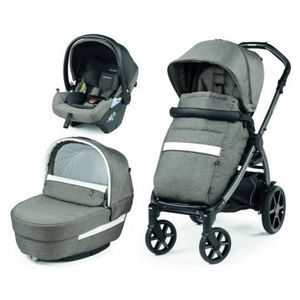 Carucior 3 in 1 Peg Perego Book, Lounge, 0 - 22 kg, City Grey, Gri Alb imagine