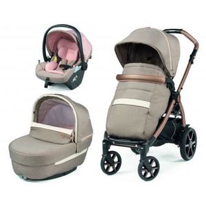Carucior 3 in 1 Peg Perego Book, Lounge, 0 - 22 kg, Mon Amour, Bej Roz imagine