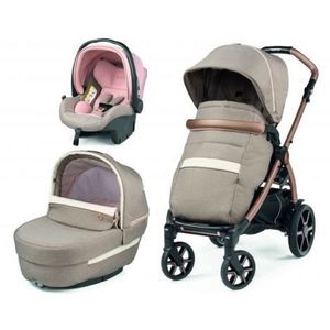 Carucior 3 in 1 Peg Perego Book, Primoviaggio SL, 0 - 22 kg, Mon Amour, Bej Roz imagine
