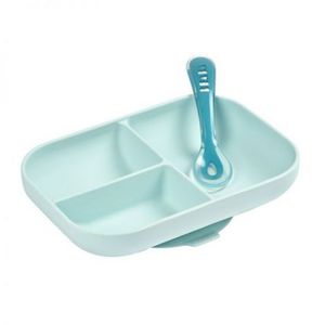 Set de masa silicon Beaba 2 piese Bleu imagine