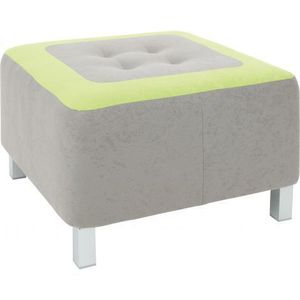 Puf patrat Premium gri-verde lime imagine