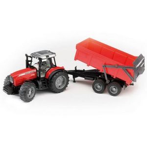 BRUDER - TRACTOR MASSEY FERGUSON 7480 CU REMORCA BASCULABILA imagine