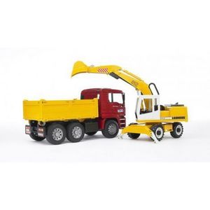 BRUDER - CAMION MAN TGA SI EXCAVATOR LIEBHERR imagine