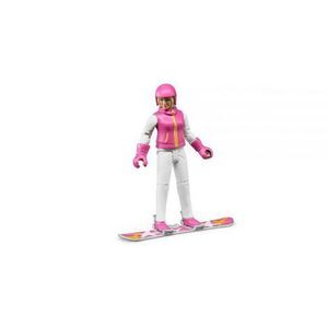 BRUDER - FIGURINA FEMEIE CU SNOWBOARD imagine