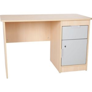 Birou cu sertar si dulapior Quadro alb - gri imagine