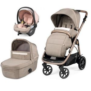 Carucior 3 in 1 Peg Perego Veloce, Lounge, 0 - 22 kg, Mon Amour, Bej Roz imagine