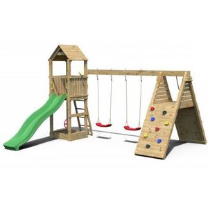Loc de joaca din lemn Fungoo FLEPPI cu 2 leagane si catarator 04630PK imagine