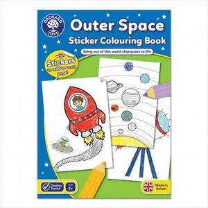 Carte de colorat cu activitati in limba engleza si abtibilduri In Spatiu OUTER SPACE imagine
