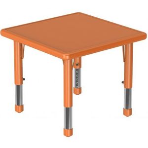 Masa portocalie patrata din plastic reglabila mas 0-3 pentru gradinita imagine