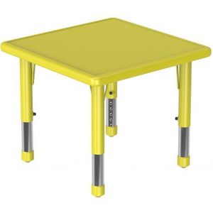 Masa galbena patrata din plastic reglabila mas 0-3 pentru gradinita imagine