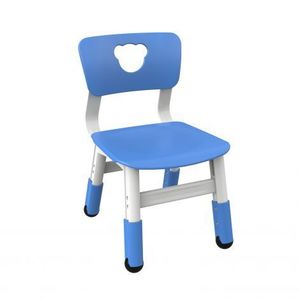 Scaun alb - albastru din plastic pentru gradinita, reglabil mas 1-2 imagine