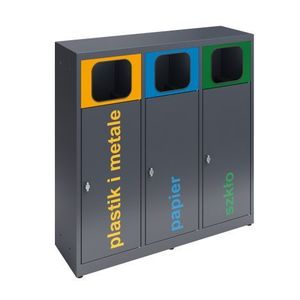 Cos gunoi pentru reciclare selectiva cu 3 compartimente imagine