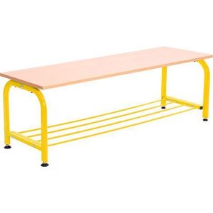 Bancuta cu picioare metalice pentru vestiar galben imagine