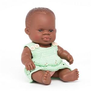Papusa bebelus educativa 21 cm - Fetita africana imagine