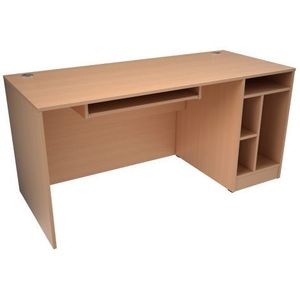 Birou 160 cm culoare artar cu placa mobila pentru tastatura si decupaje cabluri imagine