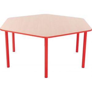 Masa hexagonala Bambino 40 cm cu cant rosu imagine