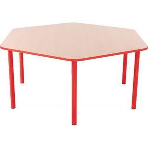 Masa hexagonala Bambino 52 cm cu cant rosu imagine