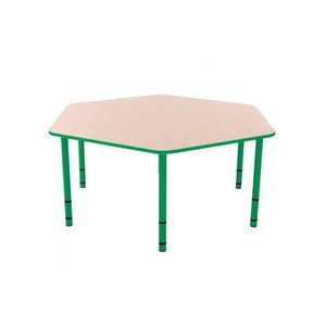 Masa hexagonala Bambino reglabila 40 - 58 cm cu cant verde imagine