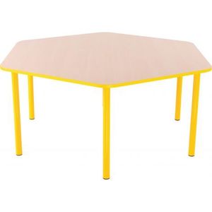 Masa hexagonala Bambino 52 cm cu cant galben imagine