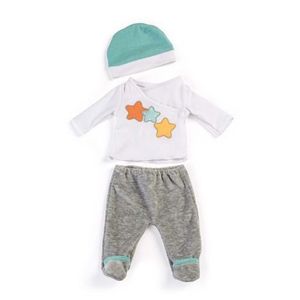 Set Pijama gri pentru pentru papusa bebelus 40 cm imagine