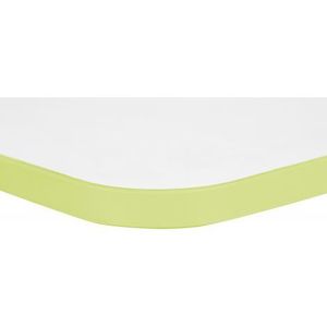 Blat de masa alb dreptunghiular Quadro cu cant verde imagine