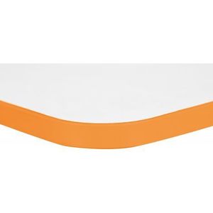 Blat de masa alb dreptunghiular Quadro cu cant portocaliu imagine