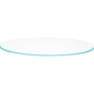 Blat de masa alb rotund Quadro cu cant albastru deschis imagine