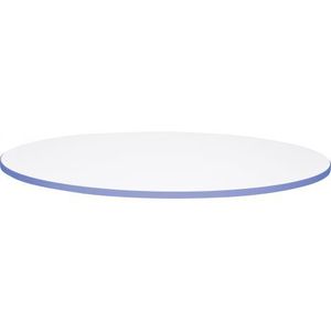 Blat de masa alb rotund Quadro cu cant albastru marin imagine