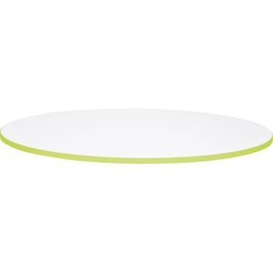 Blat de masa alb rotund Quadro cu cant verde imagine