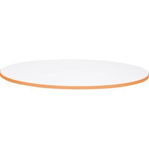 Blat de masa alb rotund Quadro cu cant portocaliu imagine