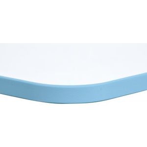 Blat de masa alb dreptunghiular Quadro cu cant albastru deschis imagine