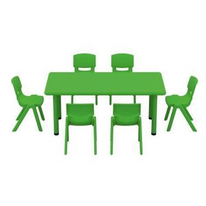 Masa dreptunghiulara reglabila din plastic pentru gradinita, 40-60 cm, verde imagine