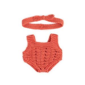 Set imbracaminte salopeta si bentita pentru papusa 21 cm imagine