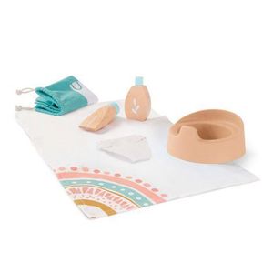 Set de joaca din lemn si textil pentru ingrijire papusi imagine